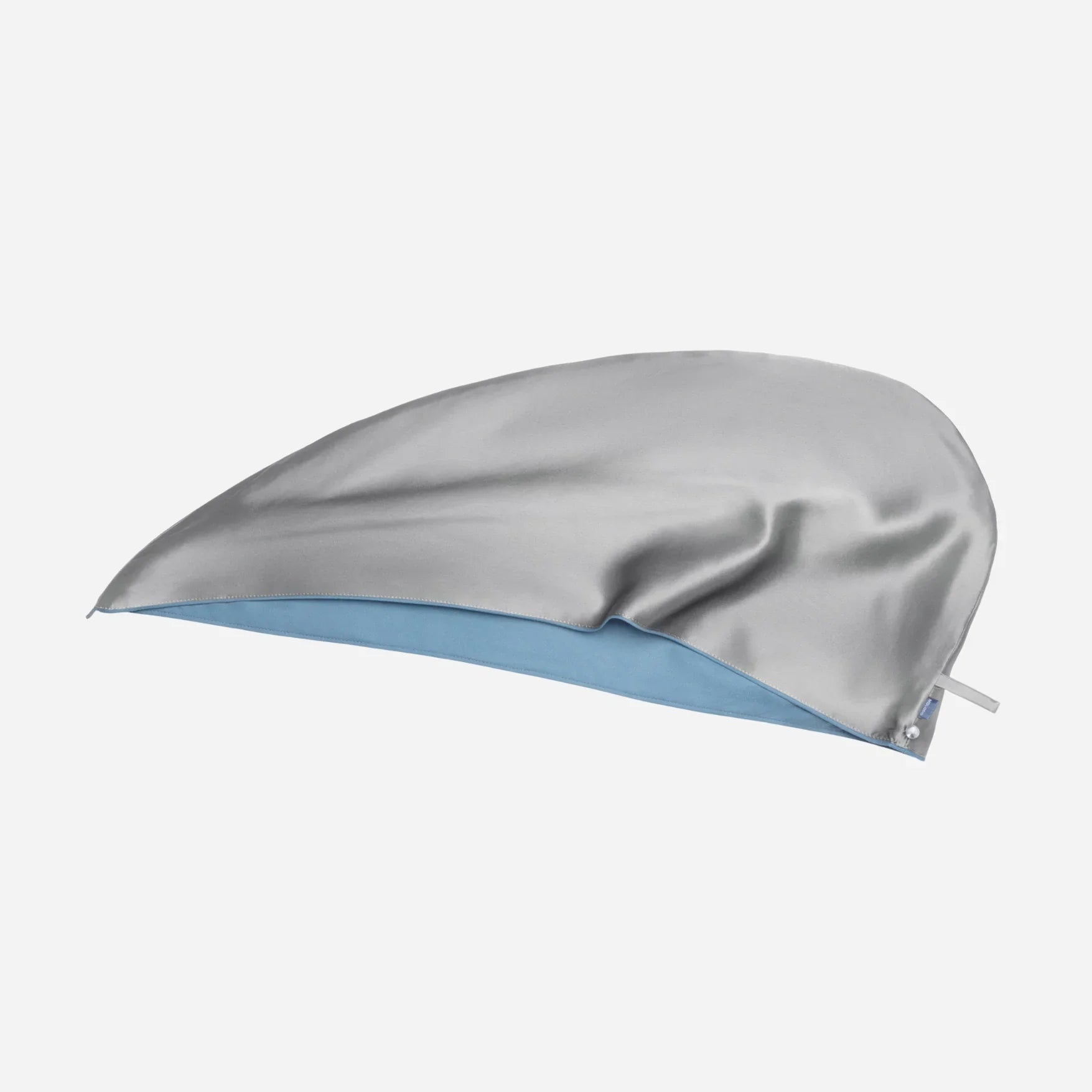 Silk Hair Turban for Wet Hair – Fast Drying Mulberry Silk & Microfiber Head Towel - Stone Grey