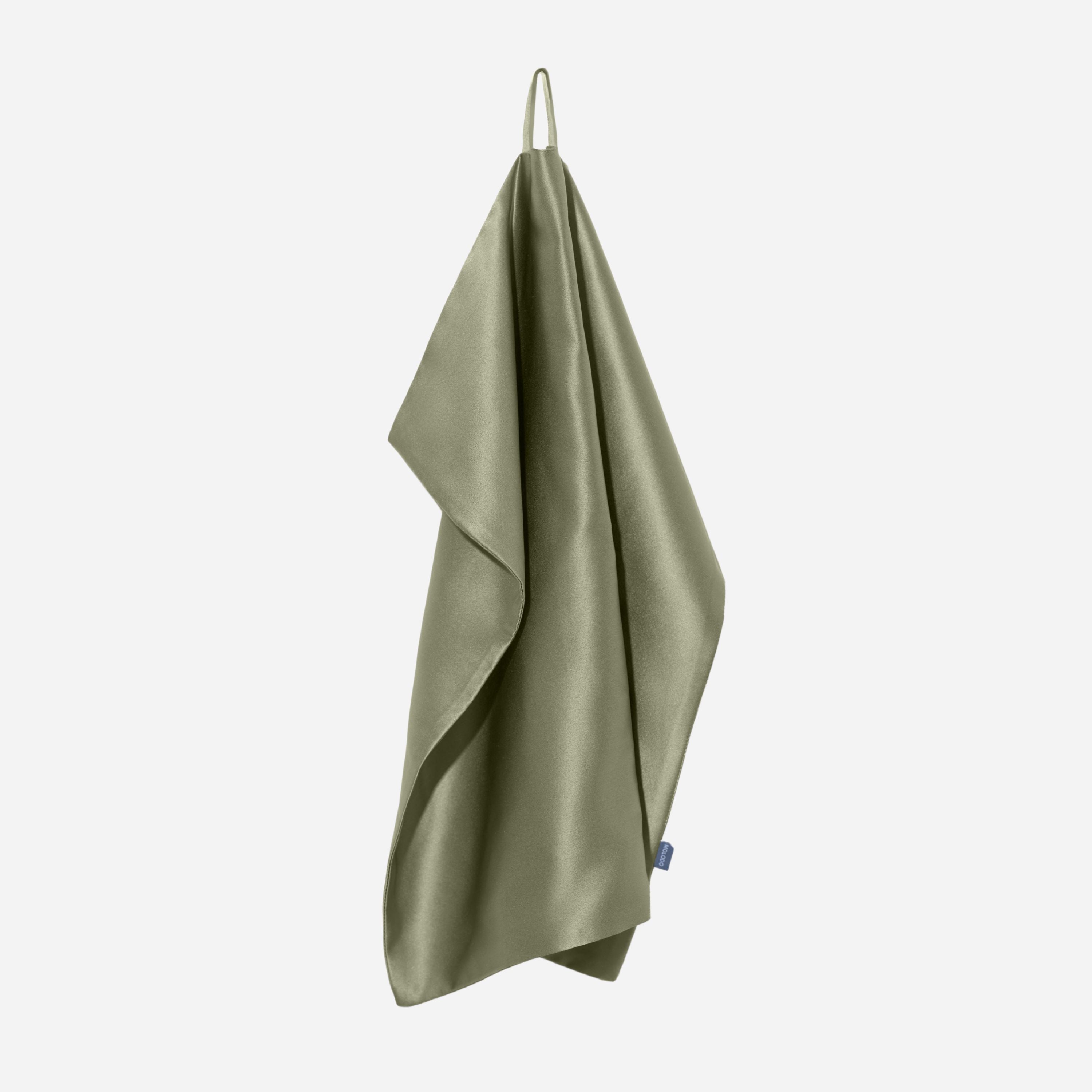 Шовковий рушник для обличчя 40*40 см - Оливковий