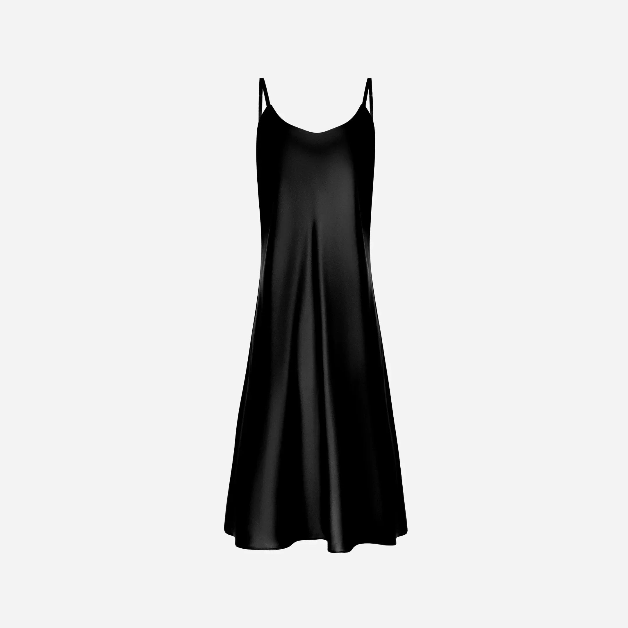Silk nightdress VIRA - Black