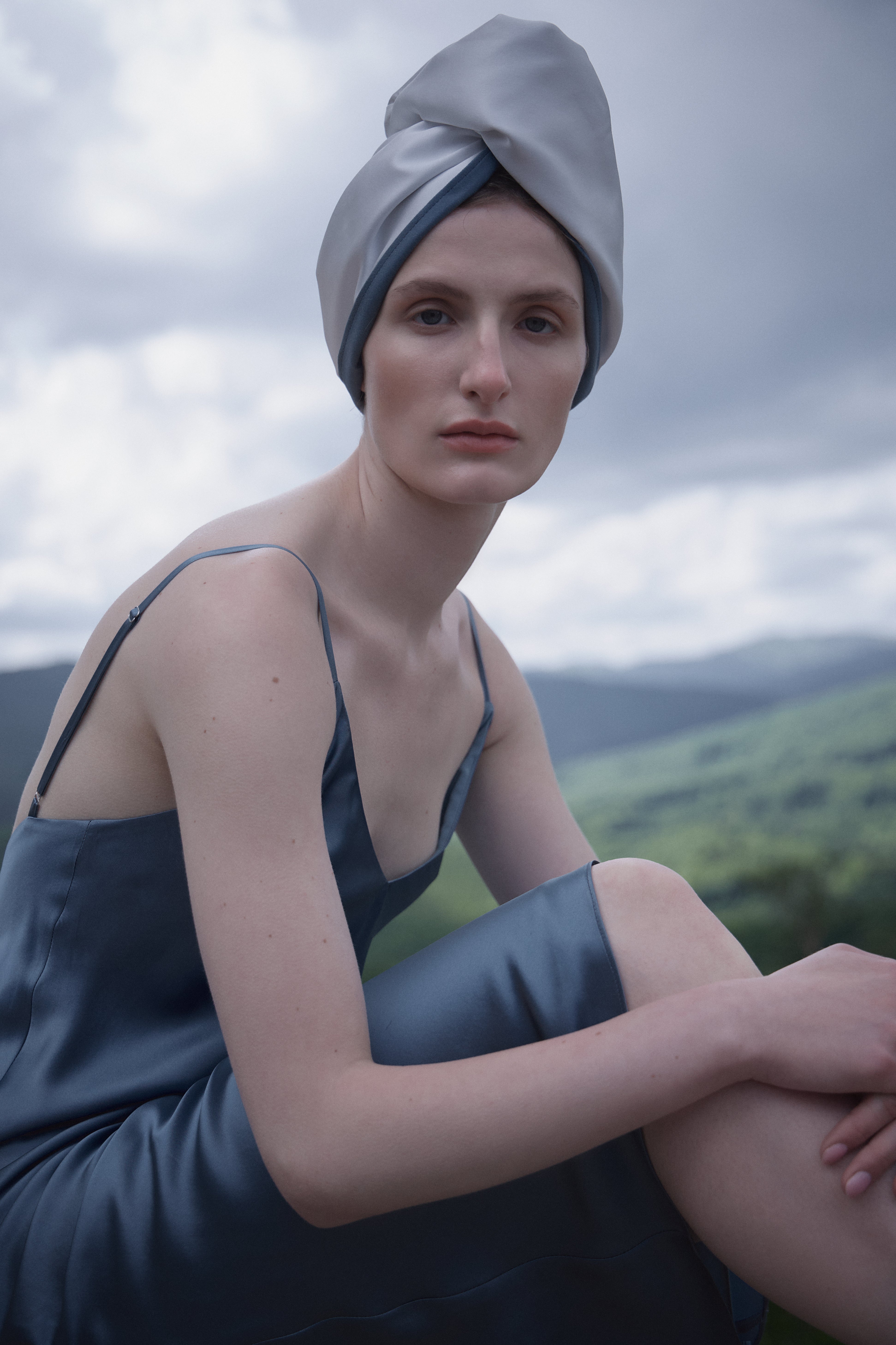 Silk Hair Turban for Wet Hair – Fast Drying Mulberry Silk & Microfiber Head Towel - Off White