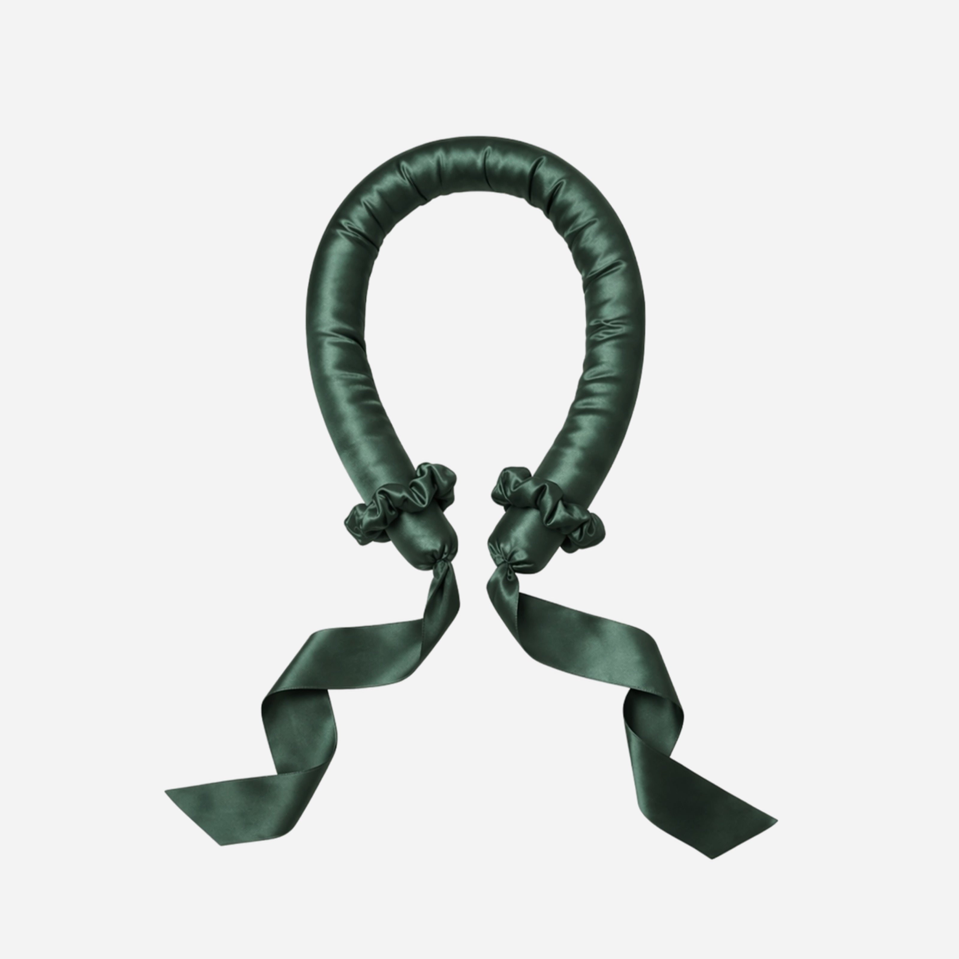 100% Silk Soft Heatless Hair Curlers with ribbons - EVERGREEN