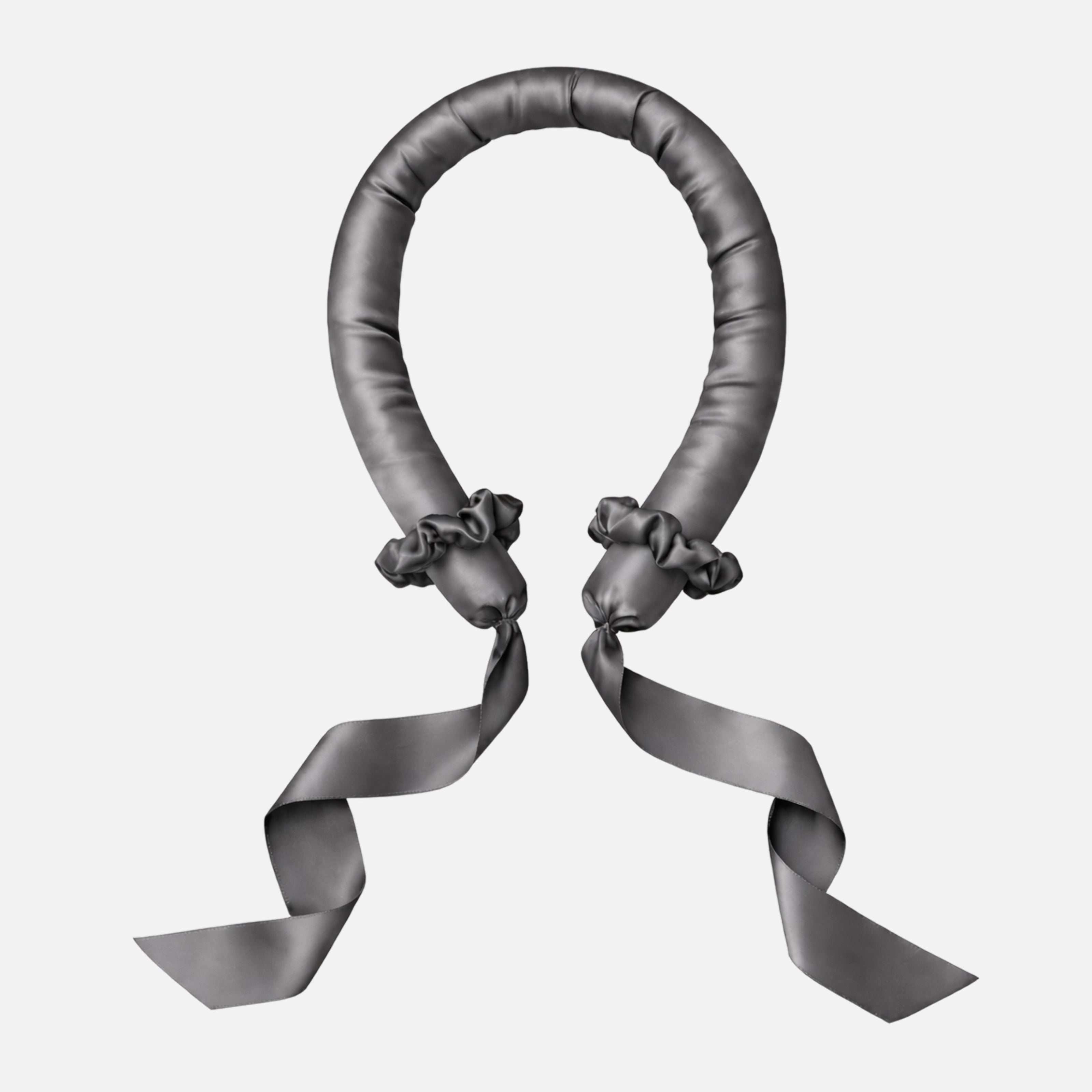 100% Silk Soft Heatless Hair Curlers with ribbons - Stone Grey