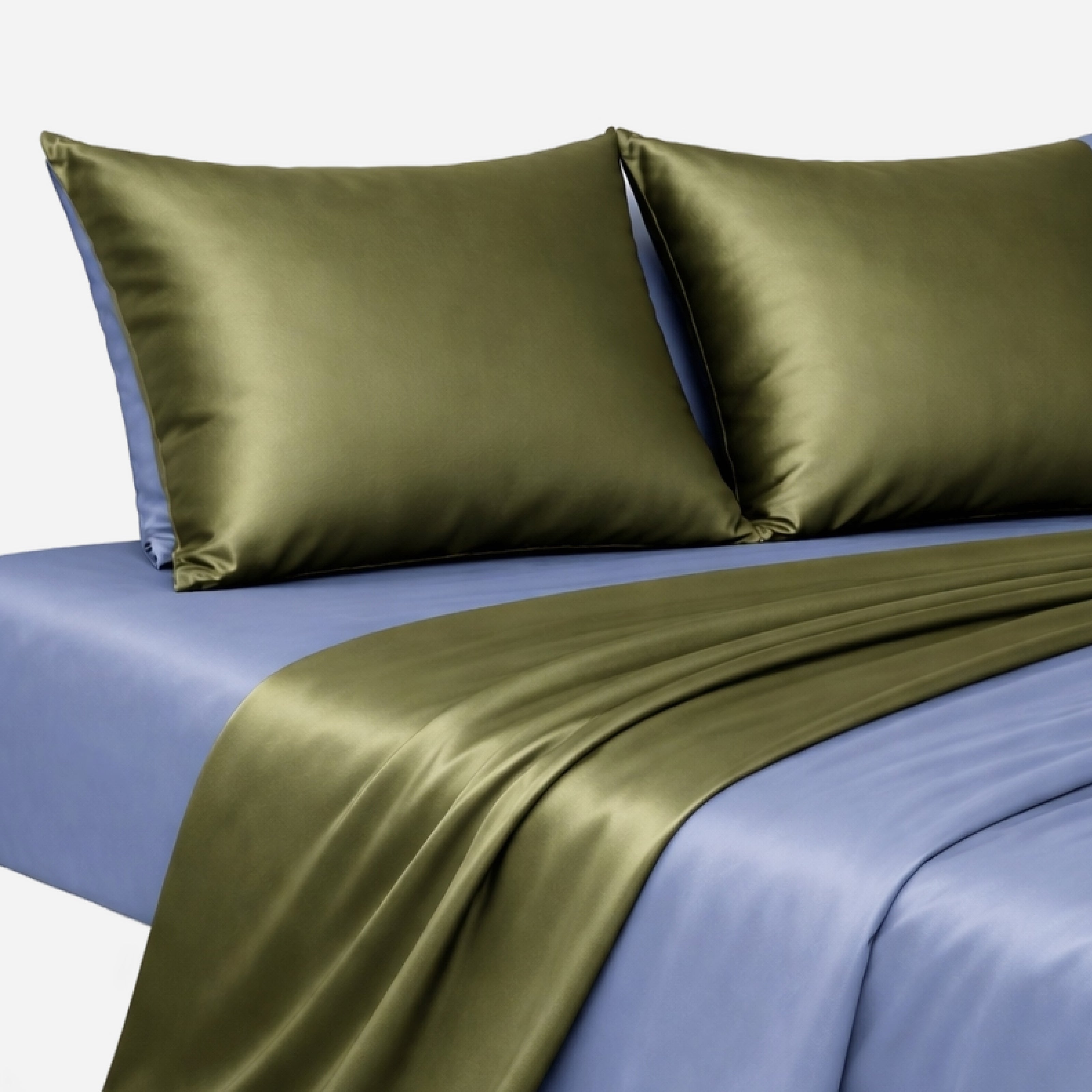 Комплект постільної білизни Шовк-Сатин - Оливковий
