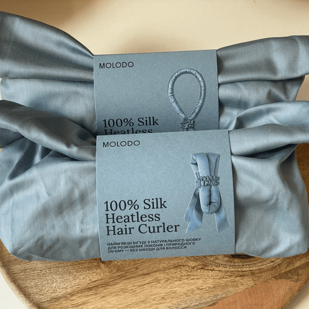 100% Silk Soft Heatless Hair Curlers with ribbons