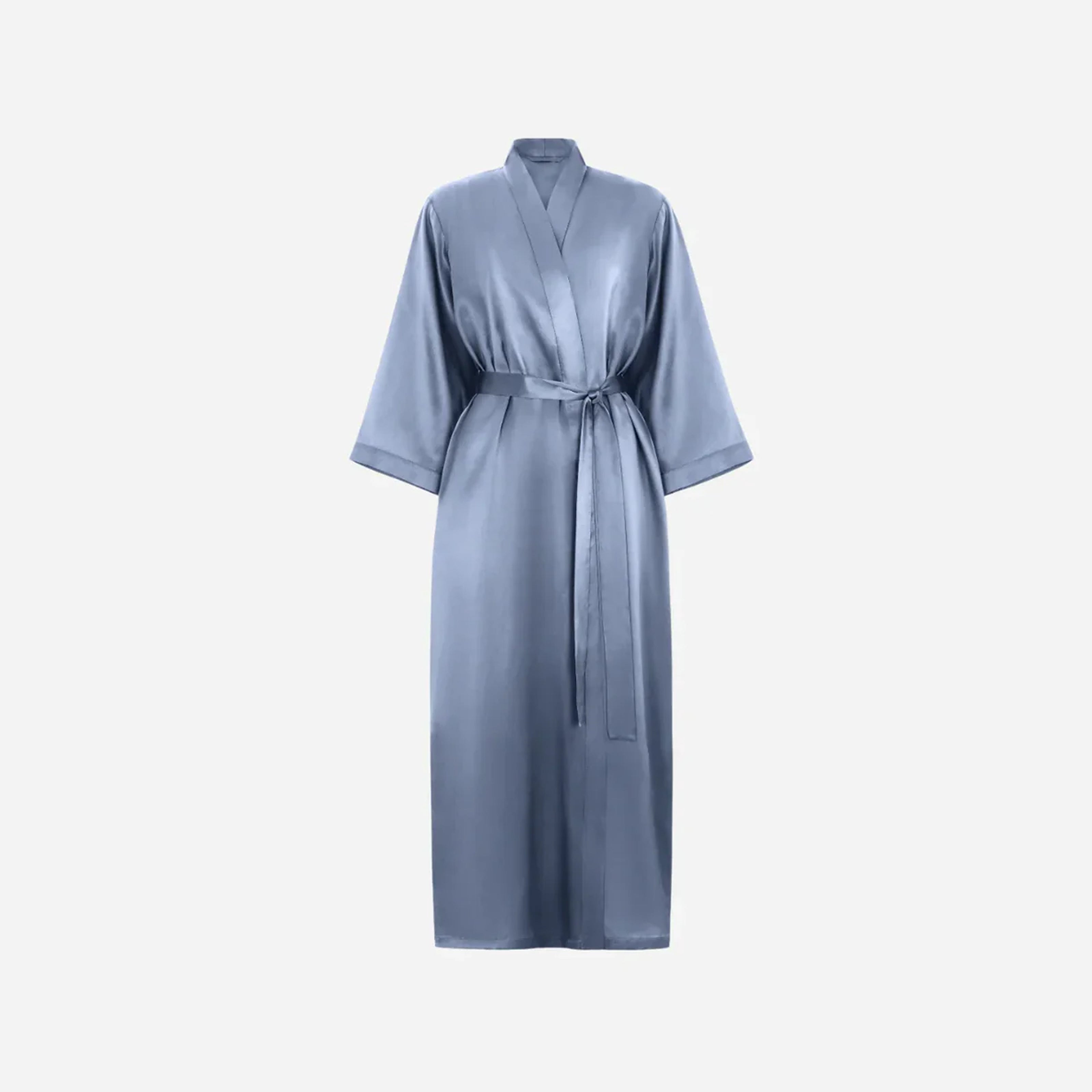 Довгий халат-кімоно з 100% шовку - MOLODO Blue
