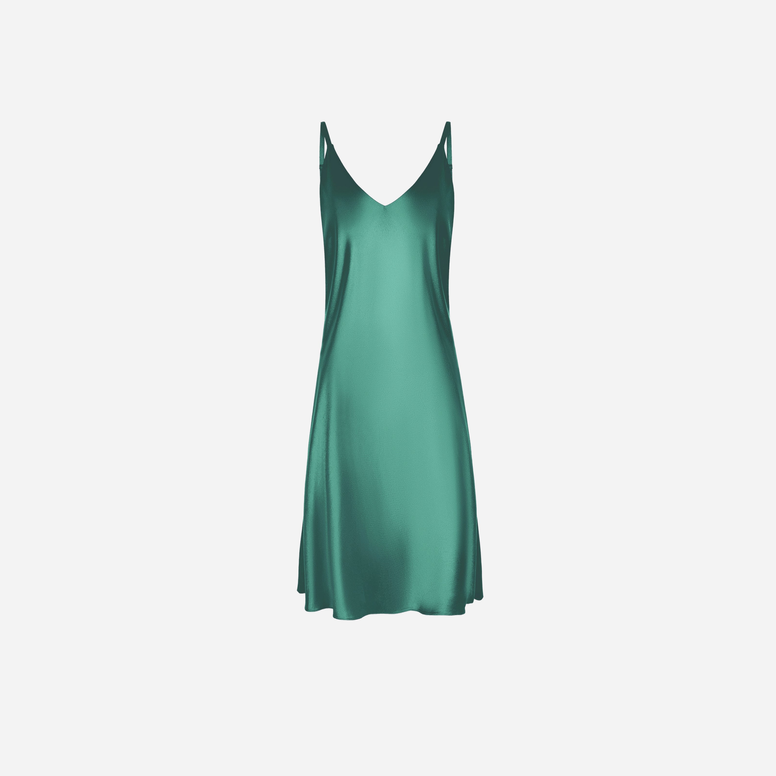 Slip Dress Samantha MIDI - EVERGREEN