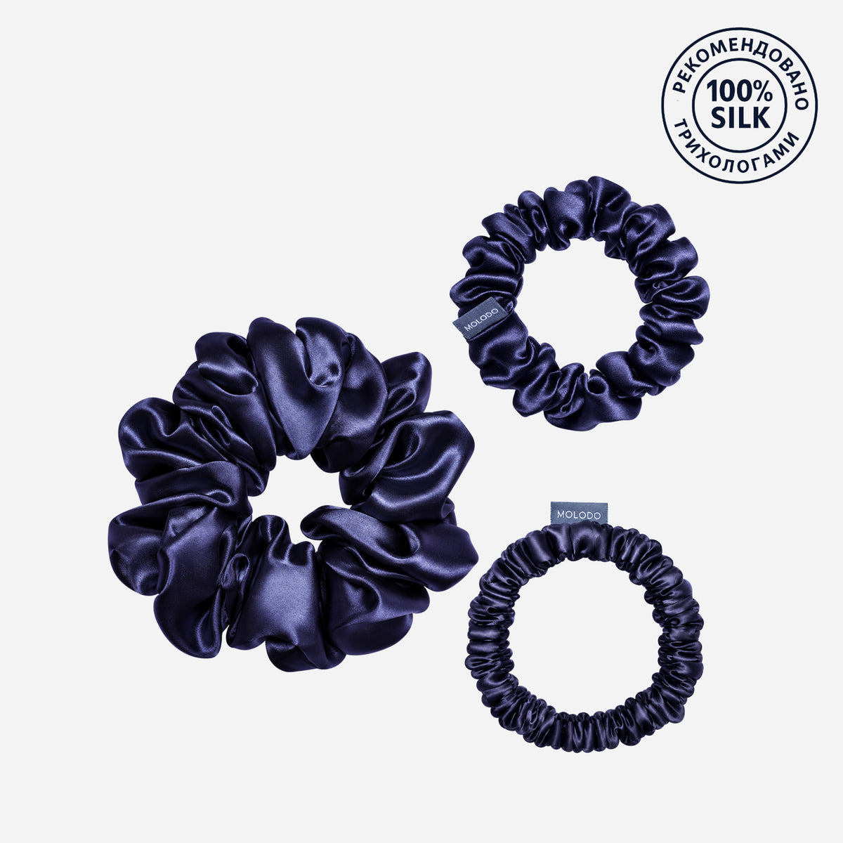 Silk Scrunchie TRIO (3pcs) - Night Sky
