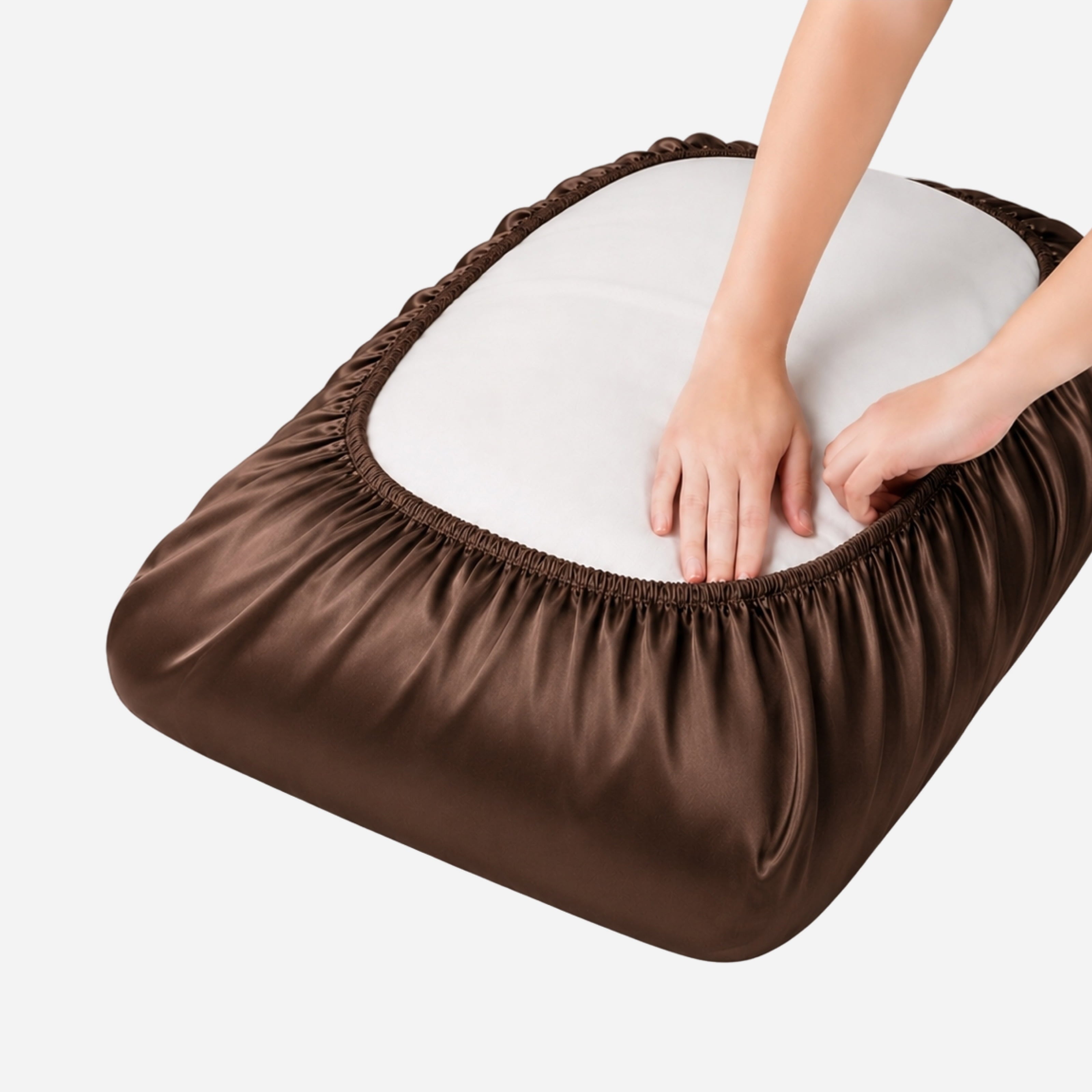 Travel Pillowcase with Elastic Bands - Brown