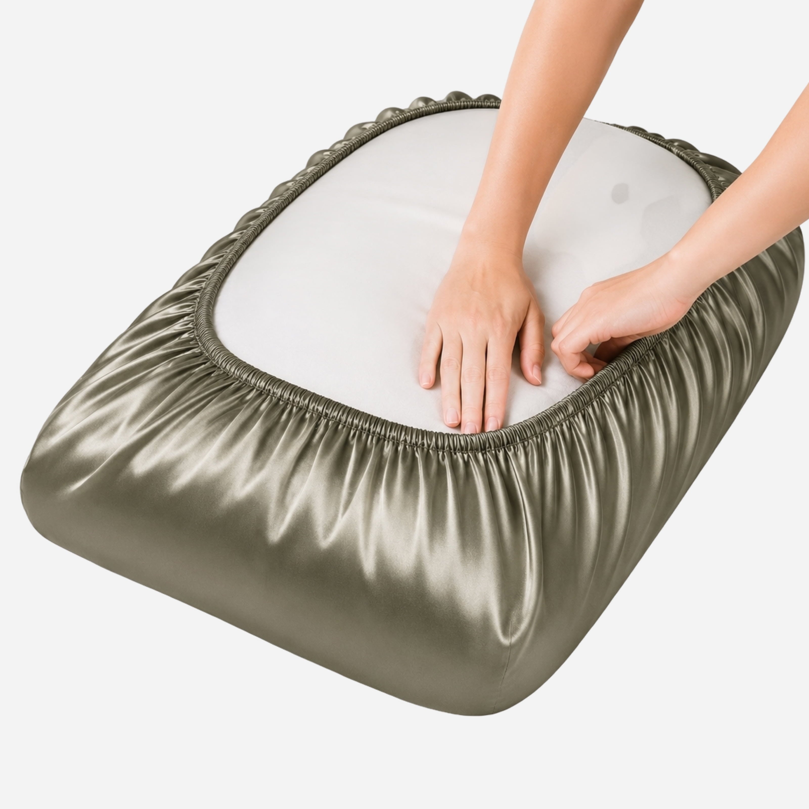 Travel Pillowcase with Elastic Band - Forest Moss