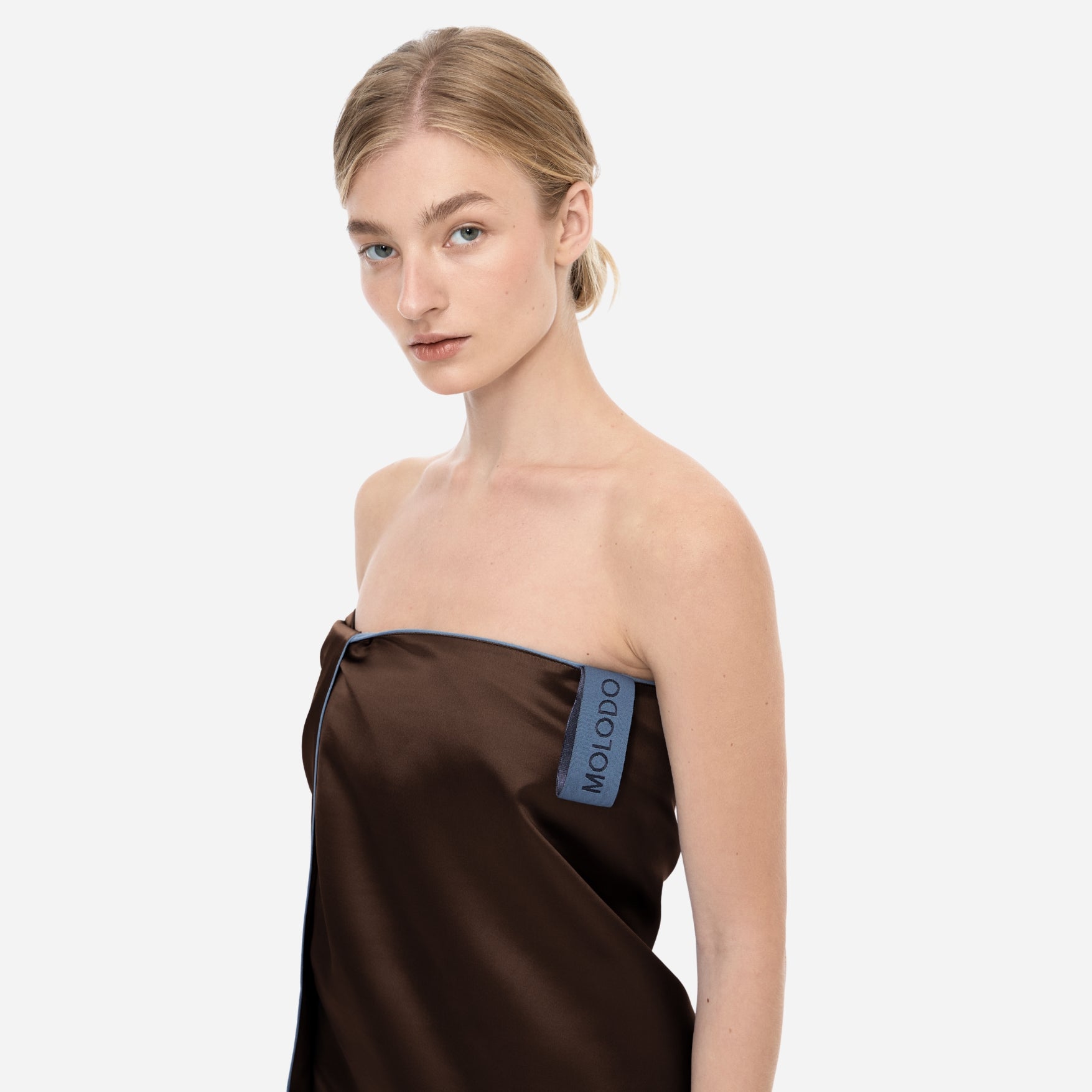 Silk & Microfibre Towel 130*65cm - Brown