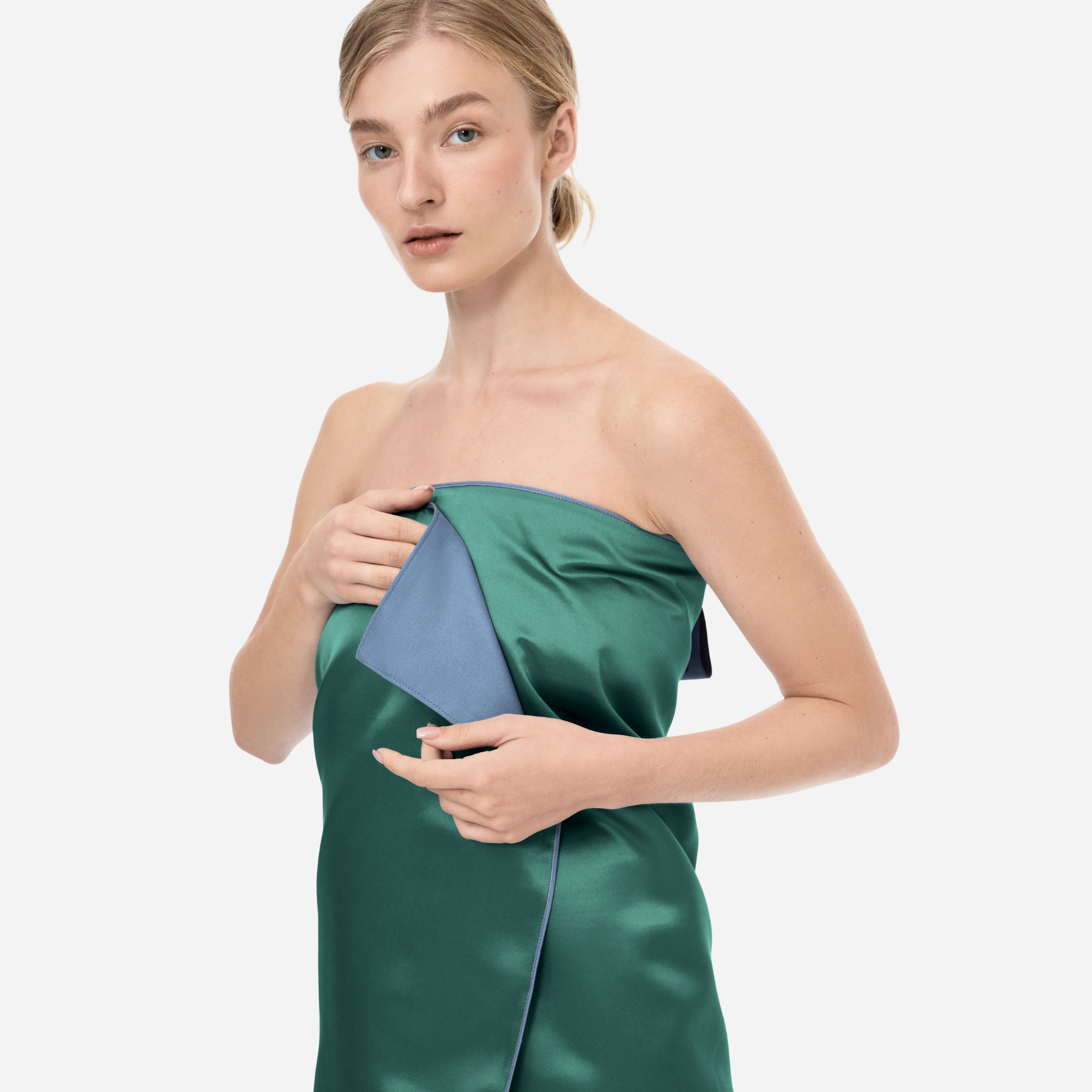 Silk & Microfibre Towel 130*65cm - EVERGREEN