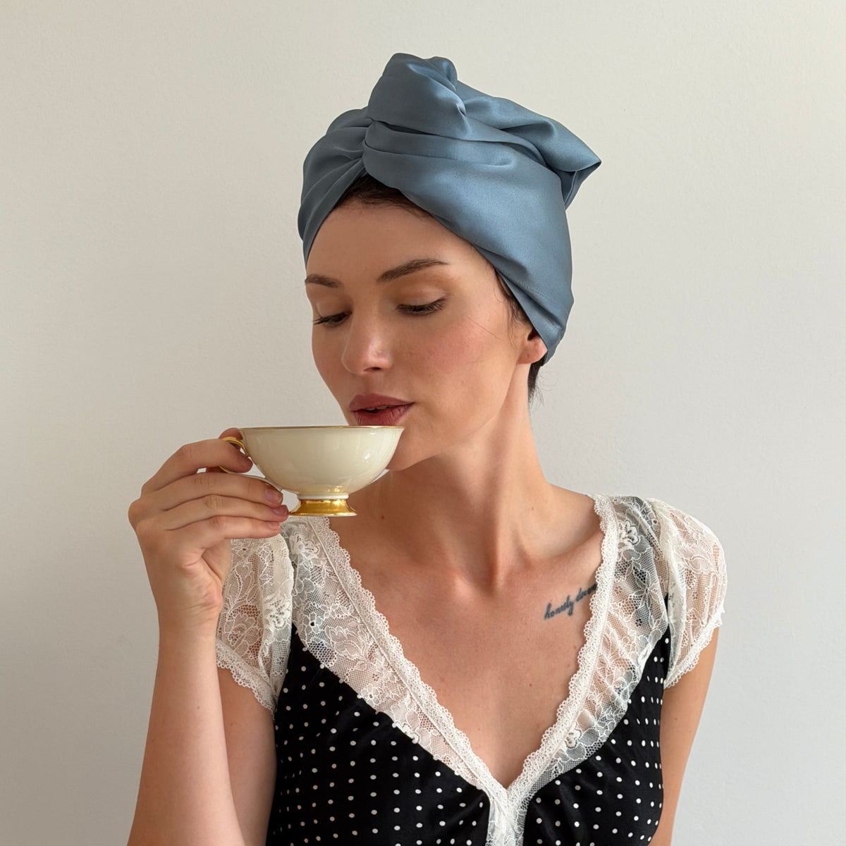 Silk Bonnet-Turban 2-in-1 - Night Sky