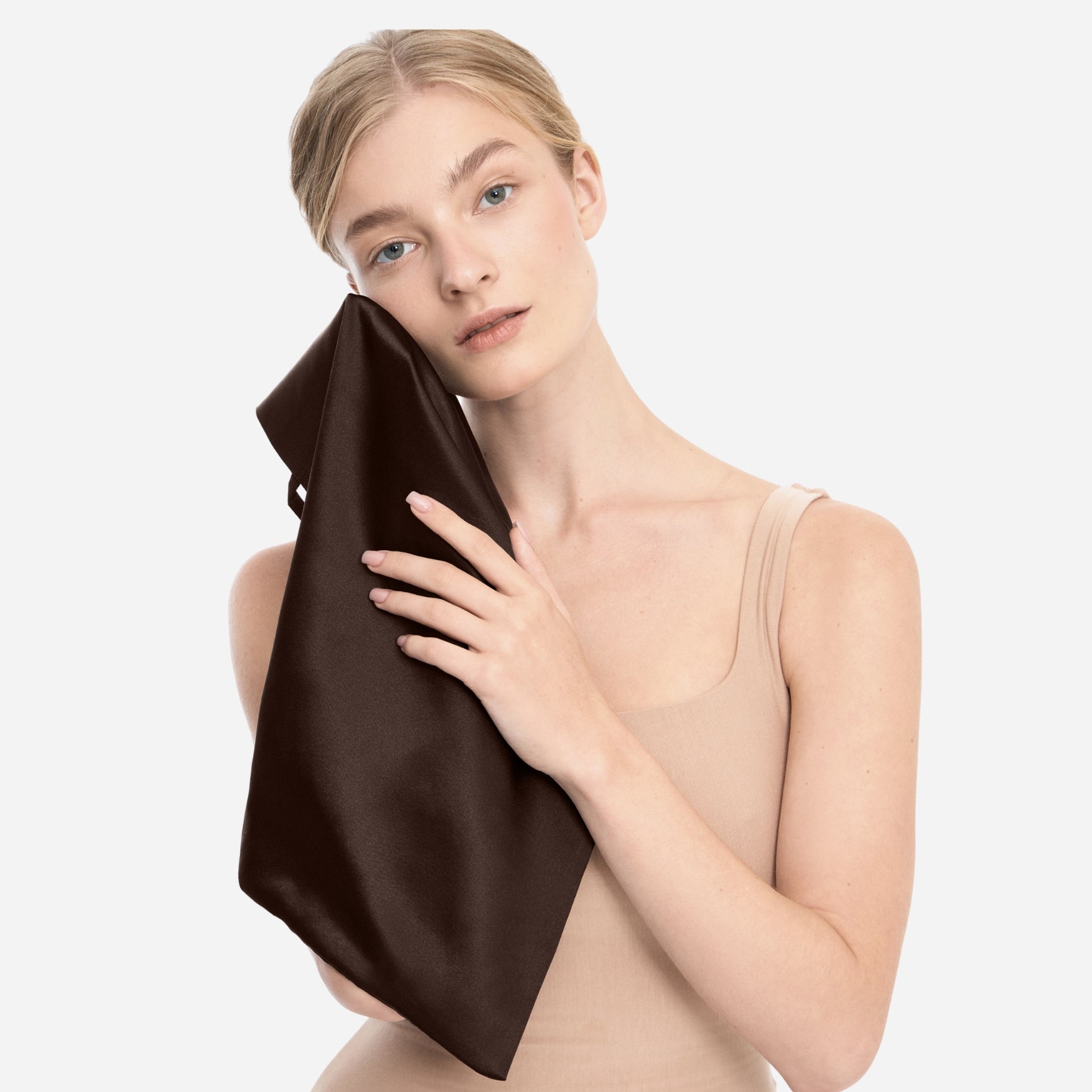 Silk Face Towel 40*40cm - Brown