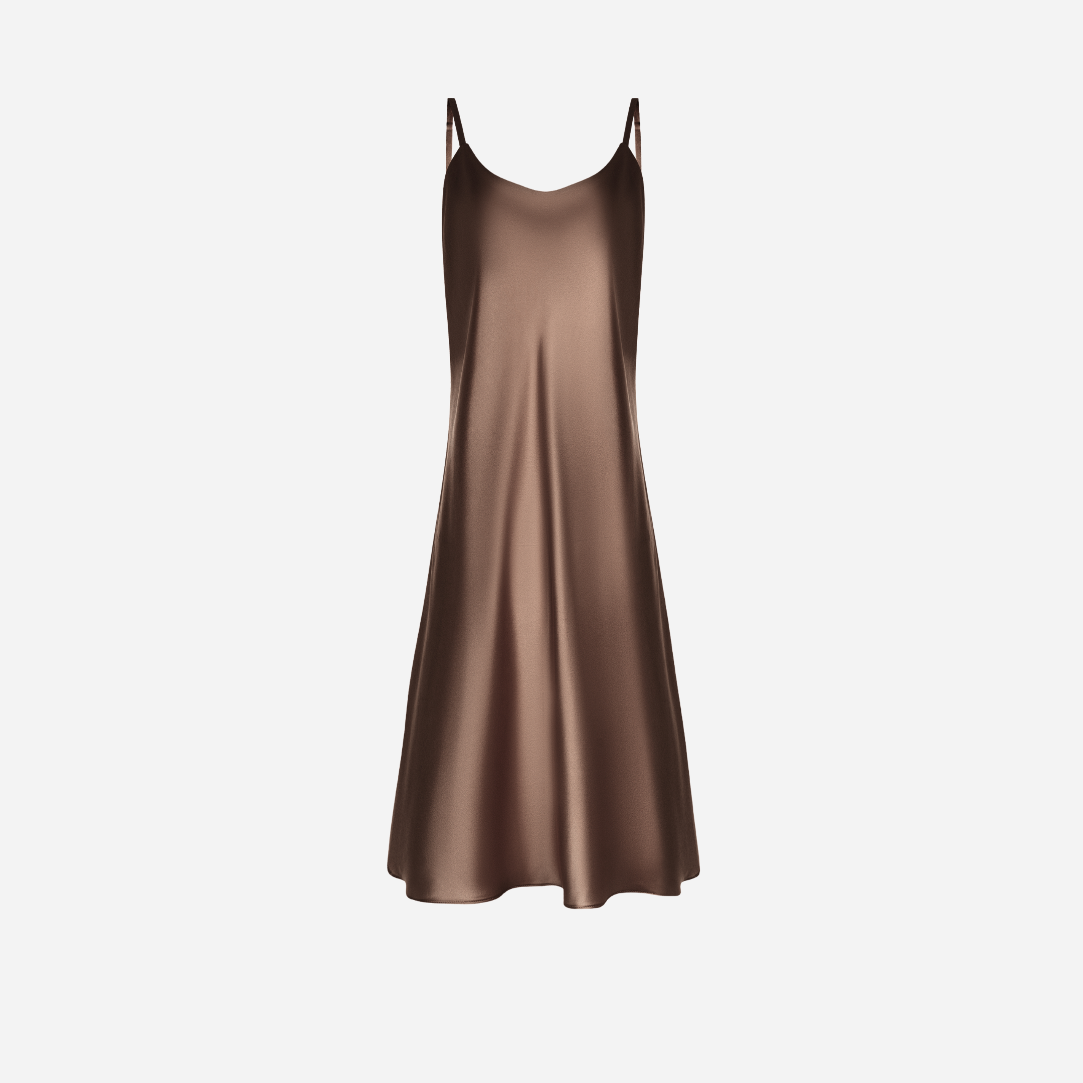 Silk nightdress VIRA - Brown
