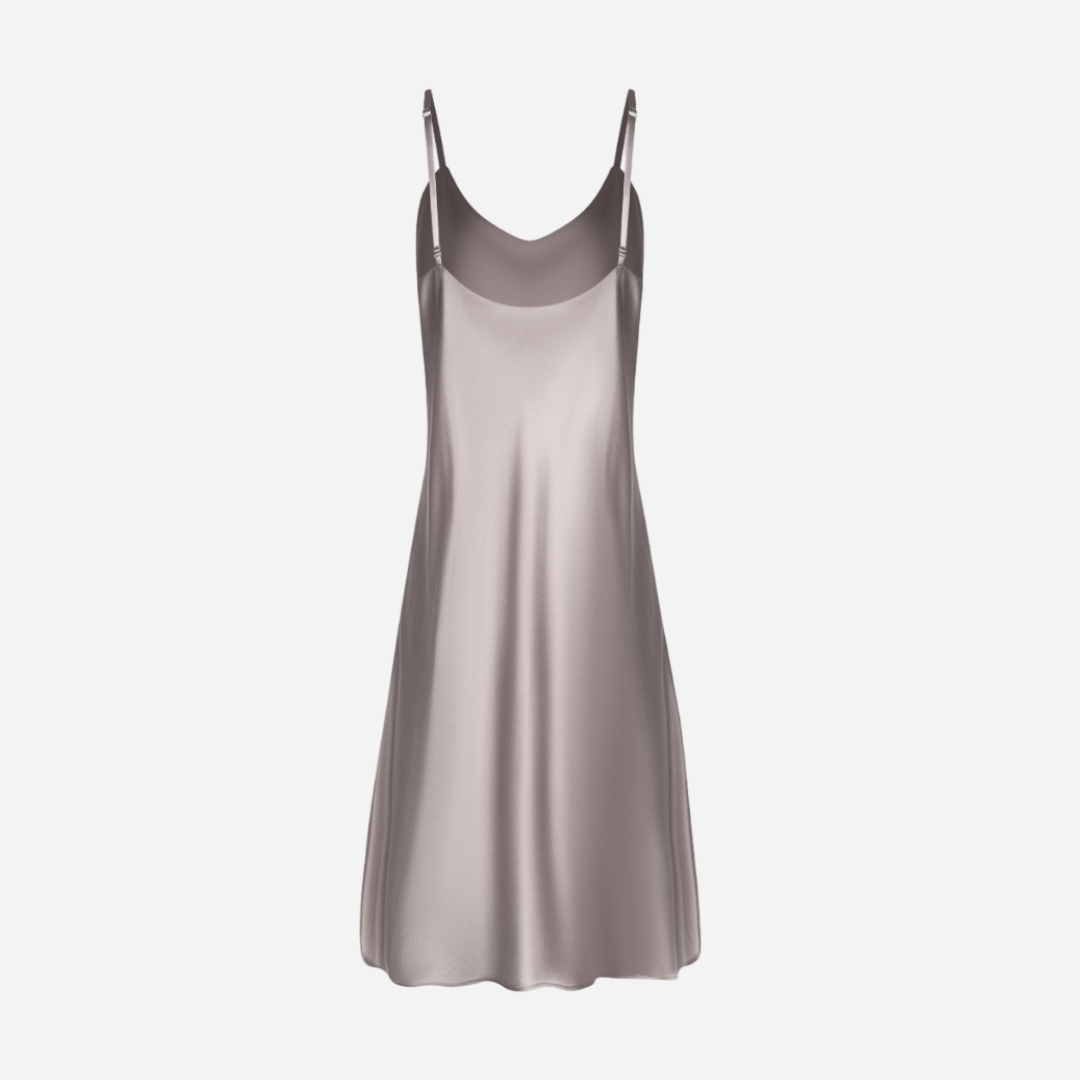 Silk nightdress VIRA - Stone Grey