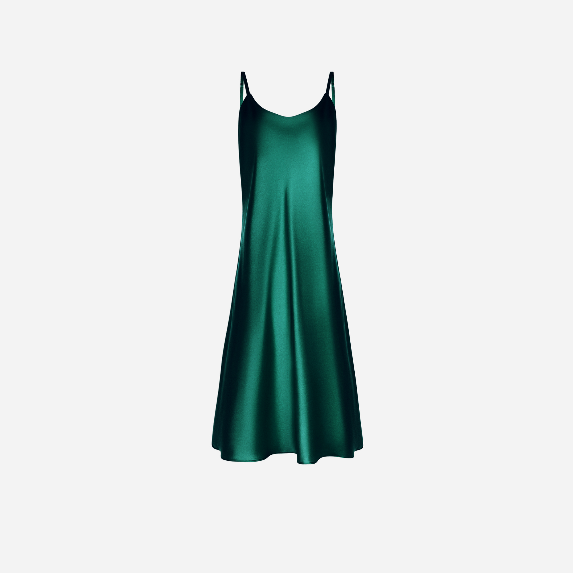 Silk nightdress VIRA - EVERGREEN