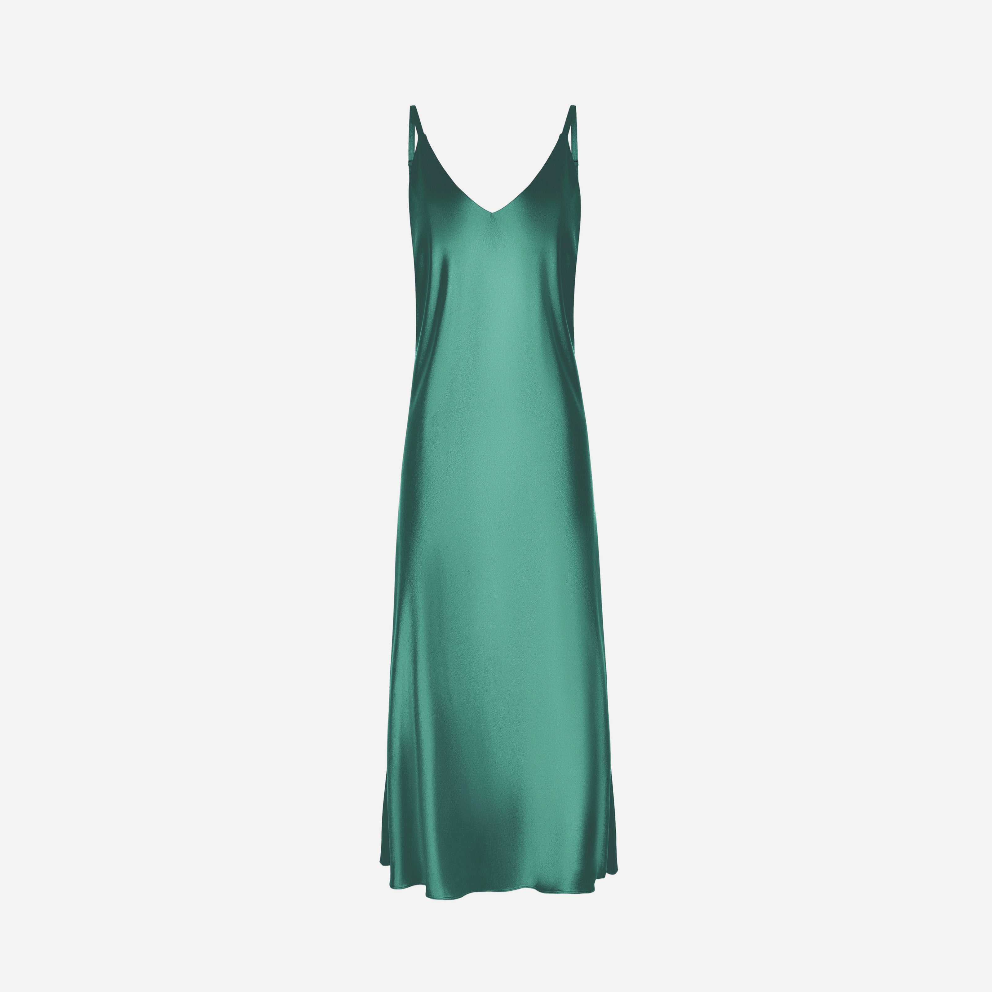 Slip Dress Samantha MAXI - EVERGREEN