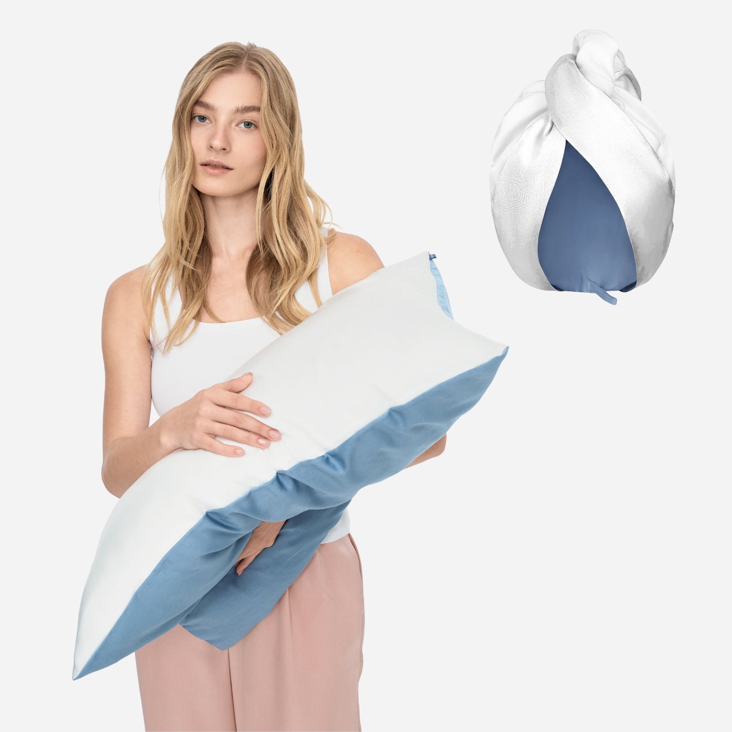 Silk for Hair Set with One-Sided Pillowcase - Off White