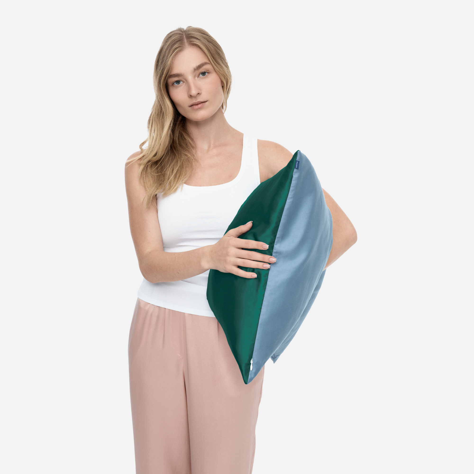 One-Sided Silk Pillowcase Set (2pcs) - EVERGREEN