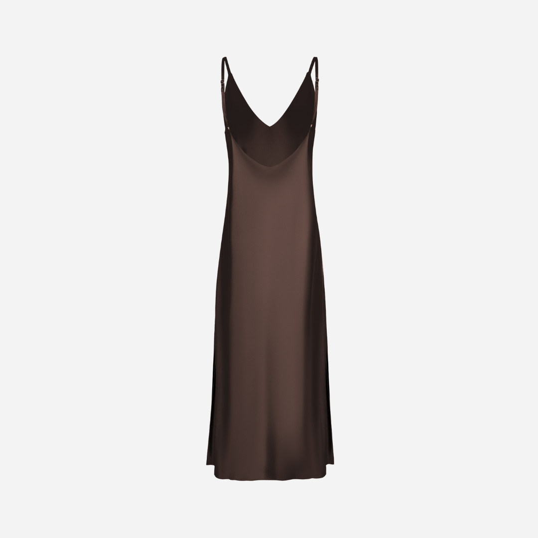 Slip Dress Samantha MAXI - Brown