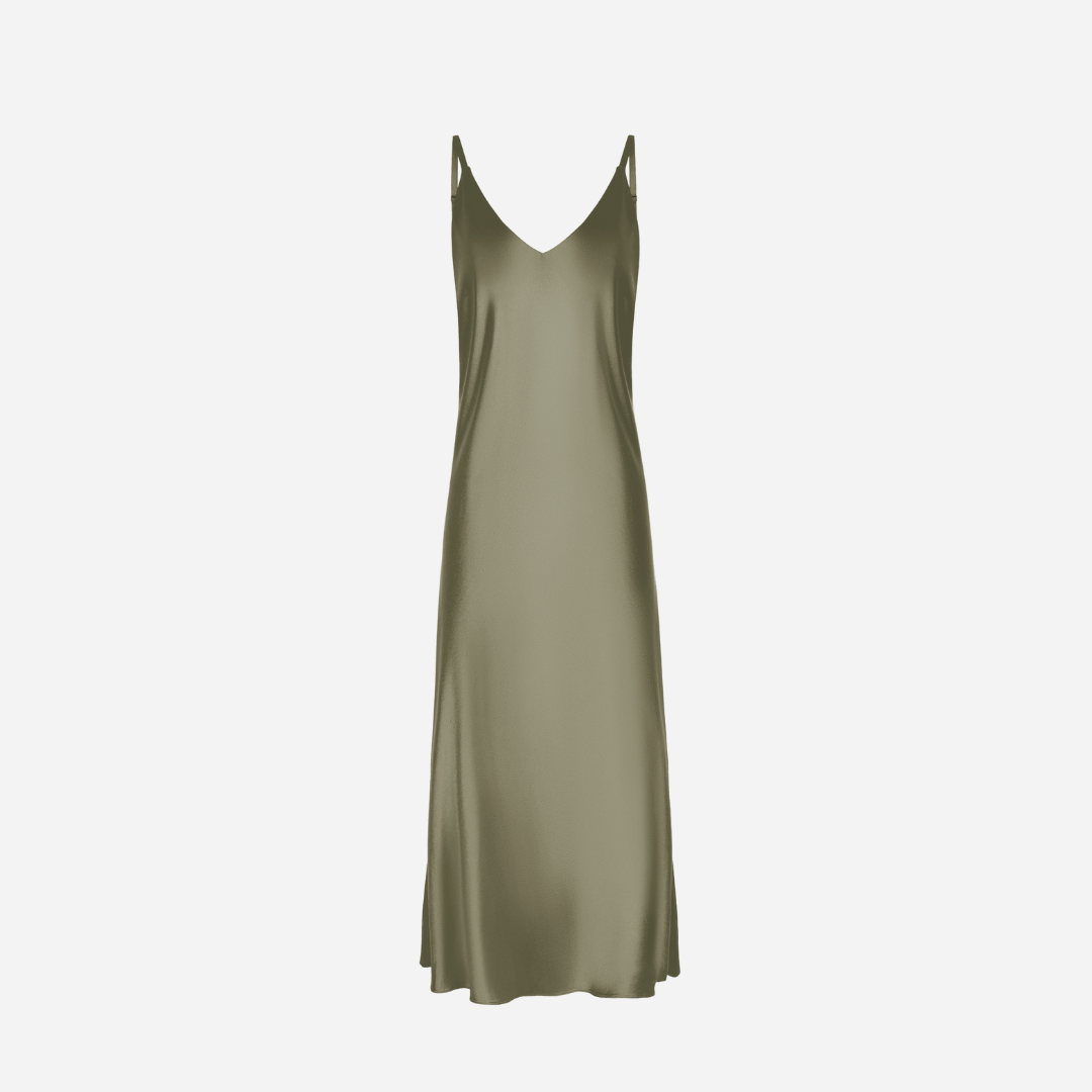 Slip Dress Samantha MAXI - Forest Moss