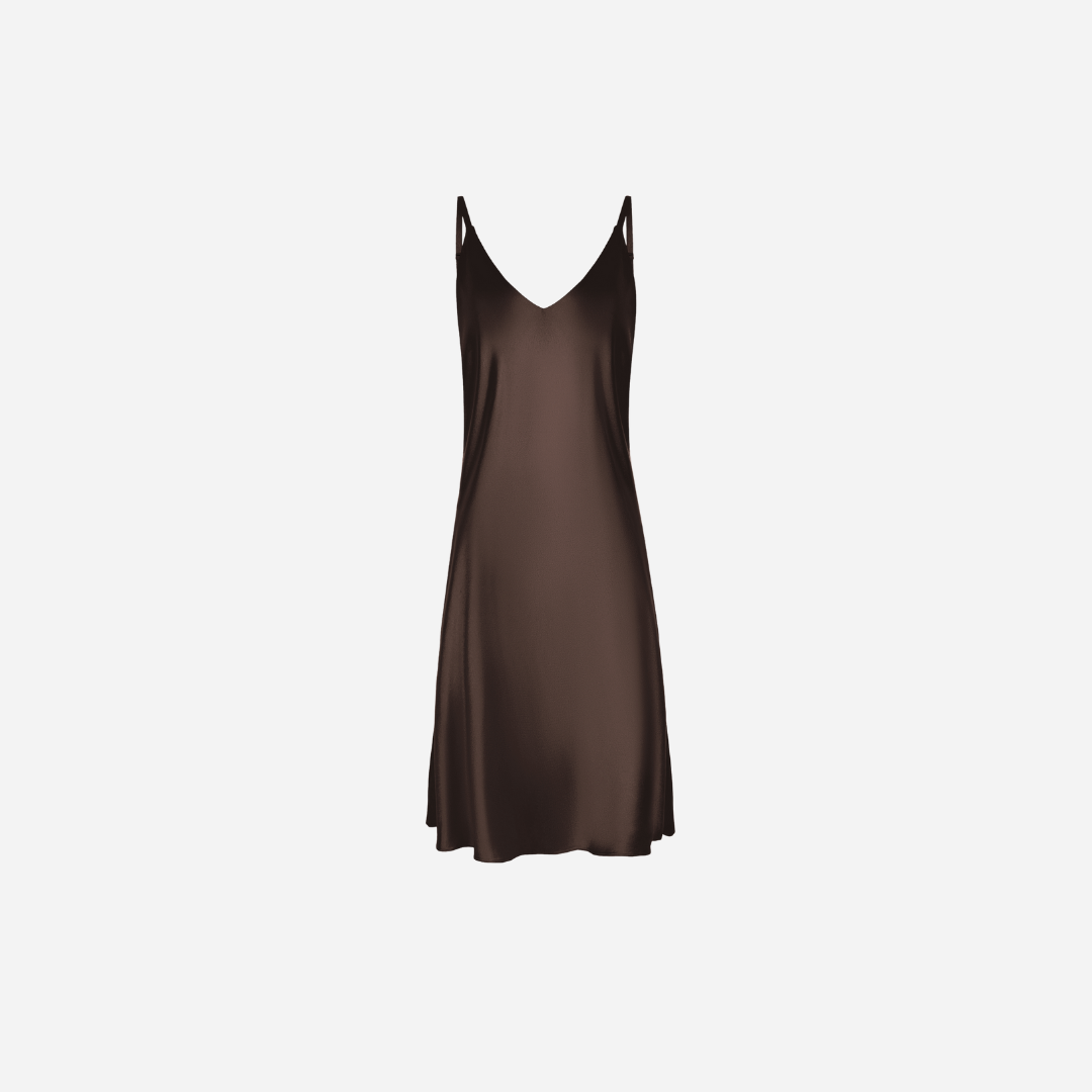 Slip Dress Samantha MIDI - Brown