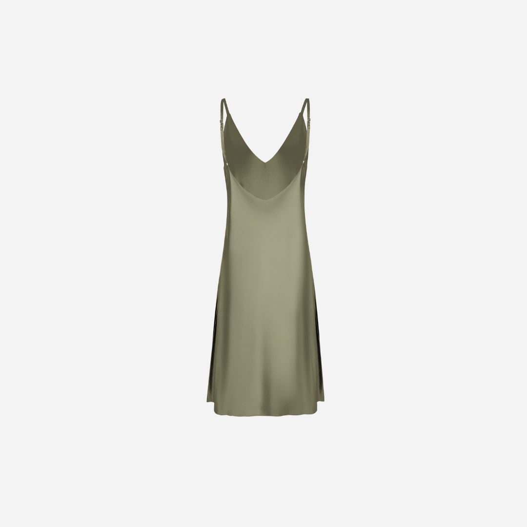 Slip Dress Samantha MIDI - Forest Moss