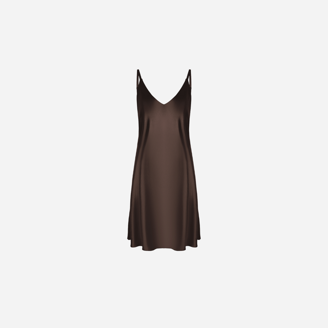 Slip Dress Samantha MINI - Brown