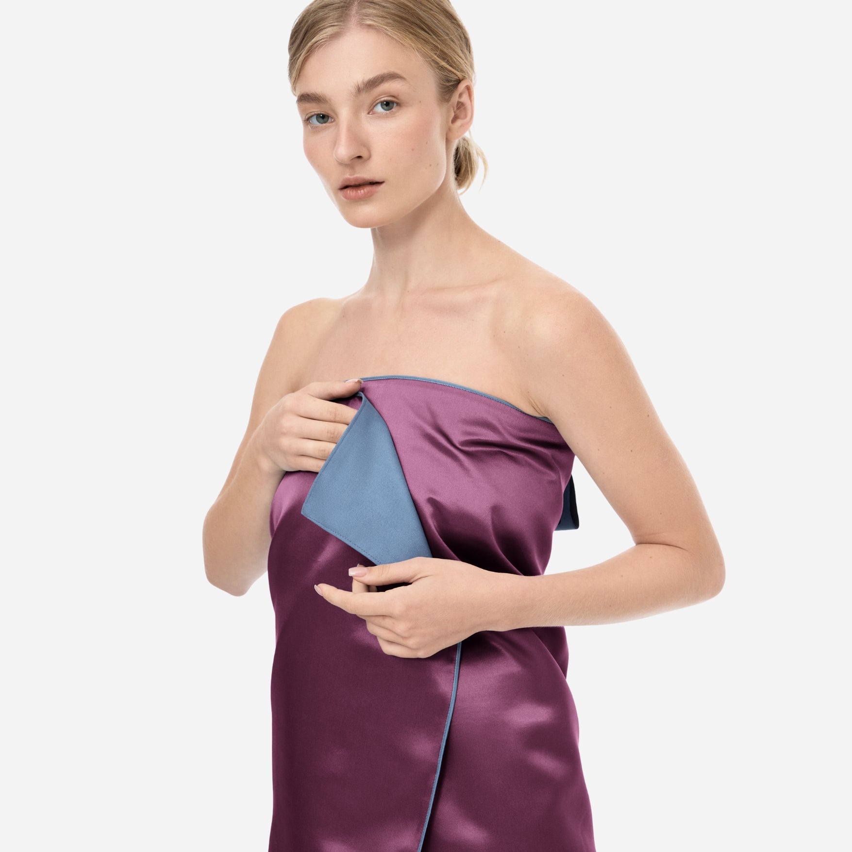 Silk & Microfibre Towel 130*65cm - Plum