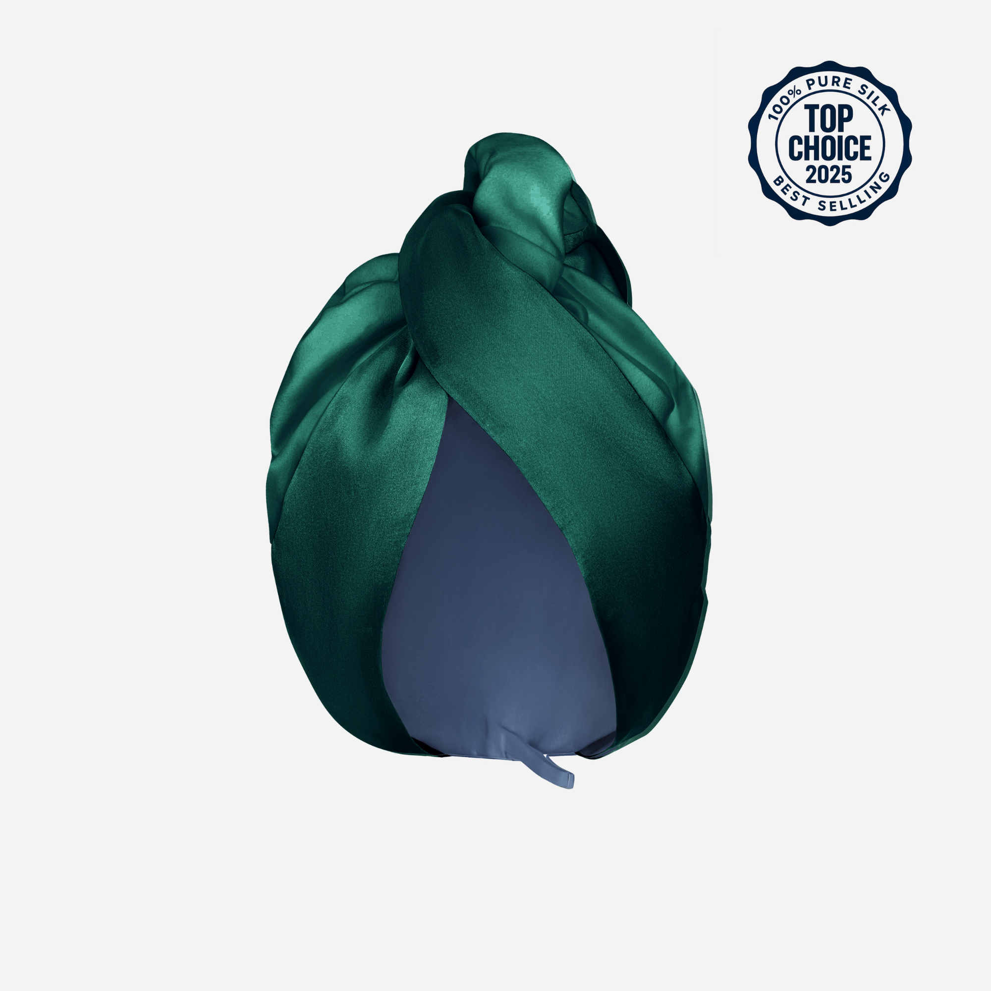 Silk Hair Turban for Wet Hair – Fast Drying Mulberry Silk & Microfiber Head Towel - EVERGREEN