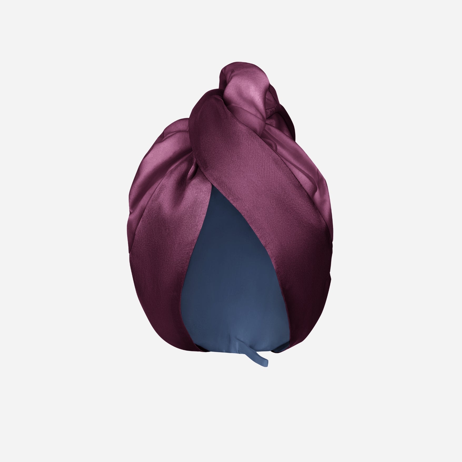 Silk Hair Turban for Wet Hair – Fast Drying Mulberry Silk & Microfiber Head Towel - Plum