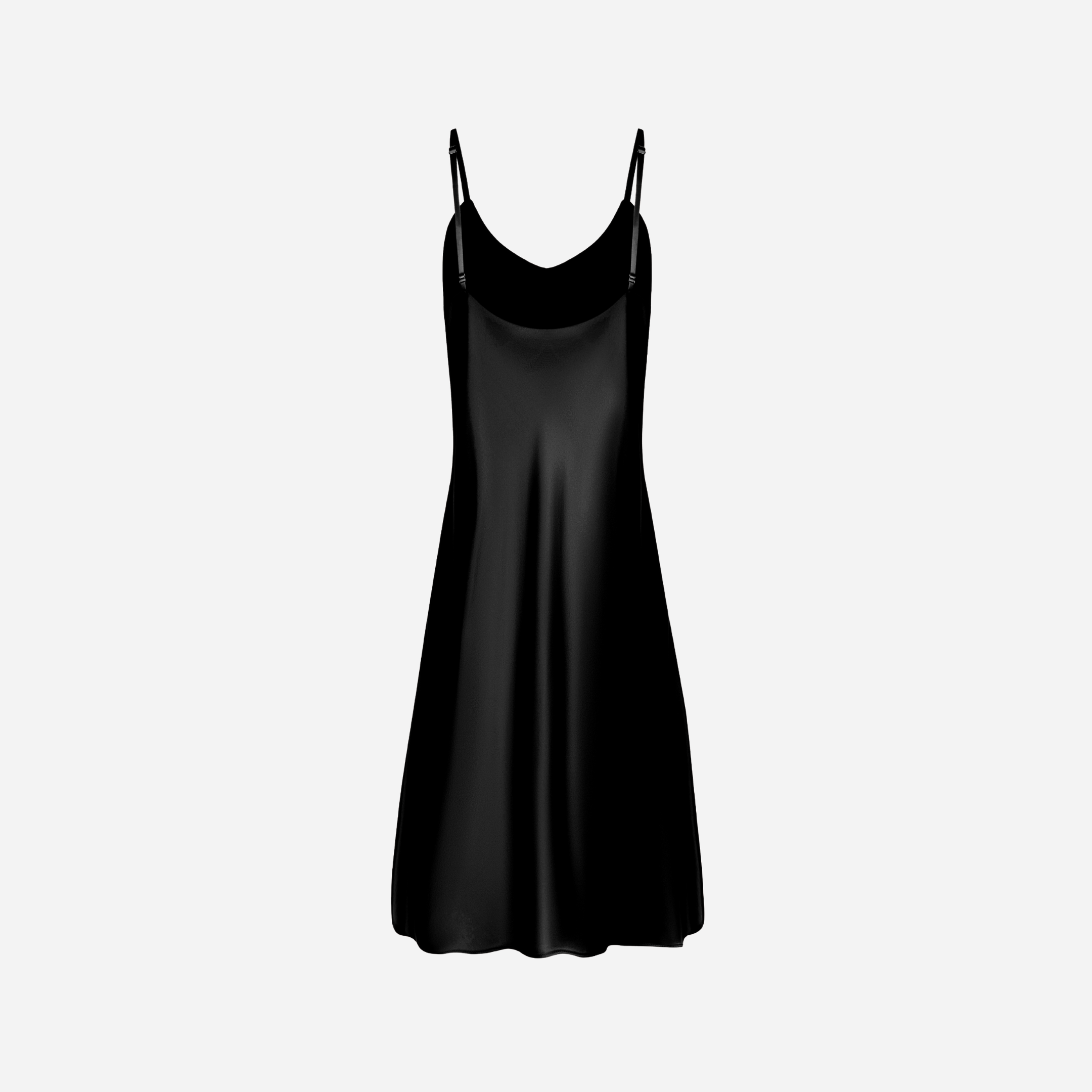 Silk nightdress VIRA - Black